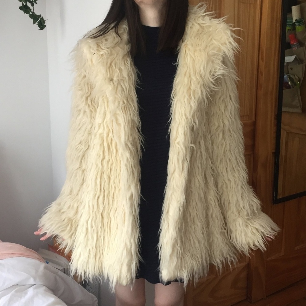 Faux mongolian fur coat